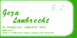 geza lambrecht business card