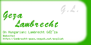 geza lambrecht business card